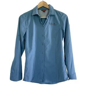 EDDIE BAUER light blue lightweight vented camping outdoor athletic shirt